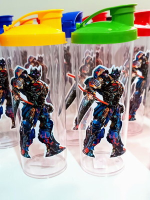 Copo 300 ml transformers tampa flip