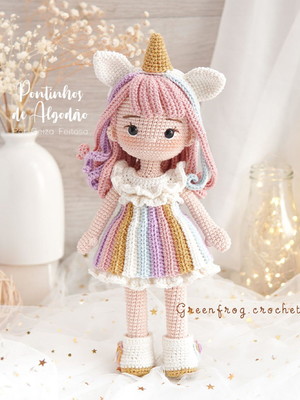 Boneca unicórnio, 30 cm