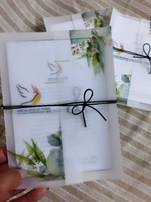 Convite envelope no papel vegetal