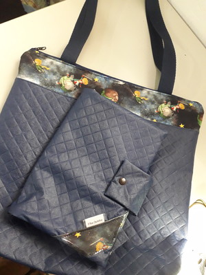 Bolsa e estojo triplo pequeno príncipe