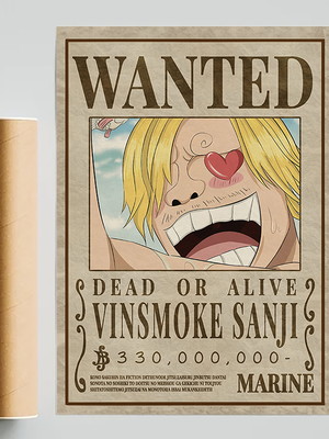 Poster one piece vinsmoke sanji wanted a3 - geek - 0020