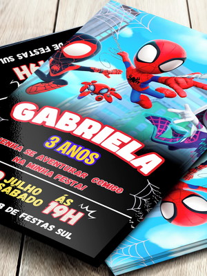 Convite digital spidey e seus amigos espetaculares