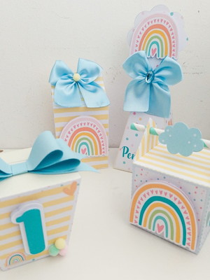 Kit festa 50 lembrancinhas personalizadas arco íris