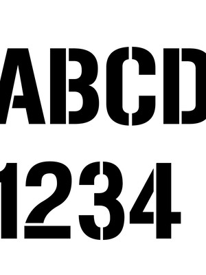 Molde stencil vazado para pintura alfabeto com números 10cm
