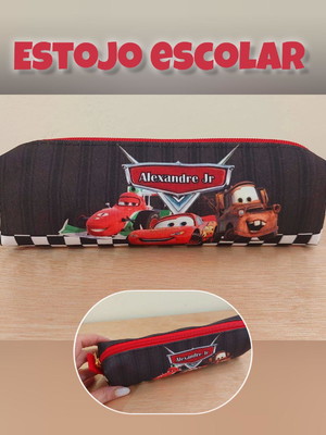 Estojo escolar carros