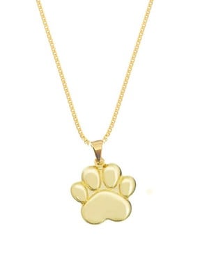 Colar pata preenchida - banho ouro 18k