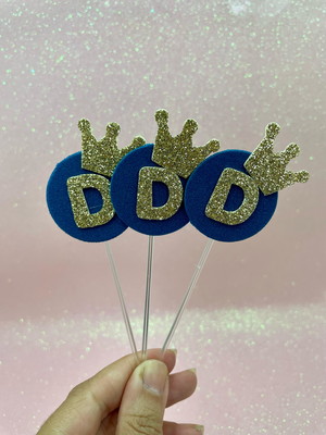 Kit topper docinho realeza azul -50unidades