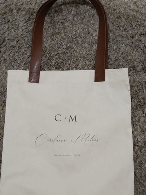 Ecobag 30x30 com alça de couro