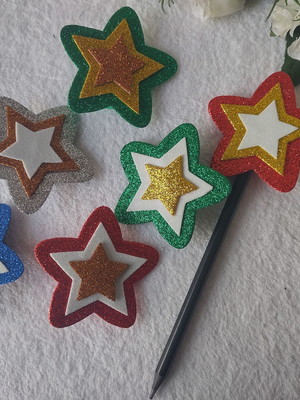 Ponteira estrela glitter