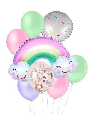 Kit balão arco iris nuvem chuva benção chuva de amor