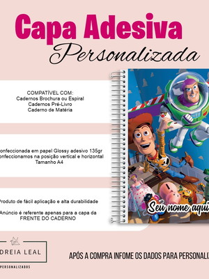 Capa adesiva personalizada toy story