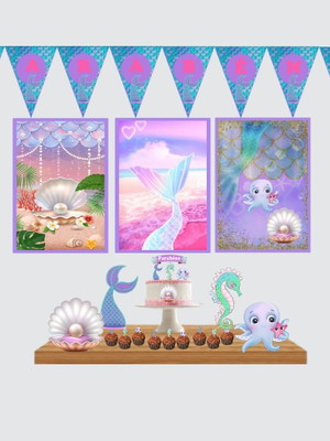 Kit só um bolinho sereia decoração festa simples