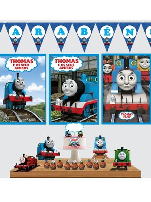 Kit só um bolinho thomas e seus amigos decora festa simples