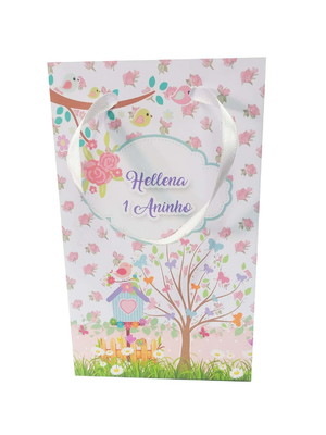 Kit 50 sacolinha personalizada jardim encantando