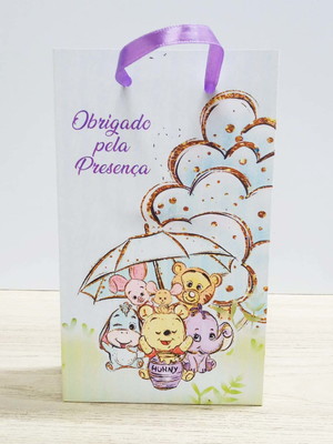 Kit 20 sacolinha personalizada ursinho pooh baby