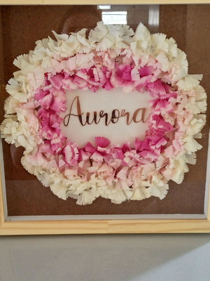 Quadro maternidade floral degradê
