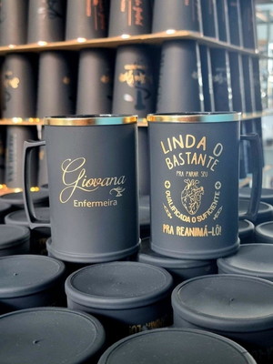 Canecas de chopp 350ml acrílico fosco com borda - formatura