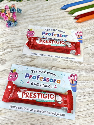Cartão com bombom volta as aulas