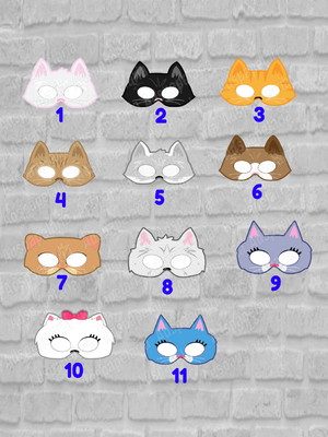 Máscaras de papel gatos