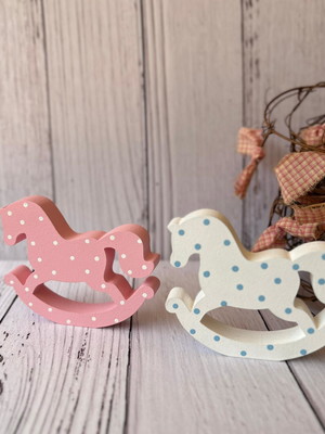 Chá revelação - decoração bebê dupla de cavalinhos 8cm