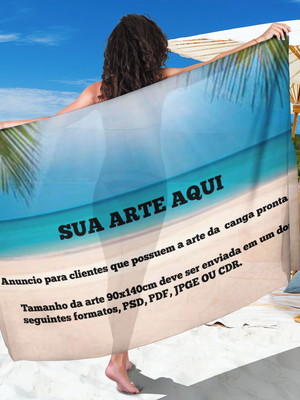 Canga personalizada com a arte do cliente.