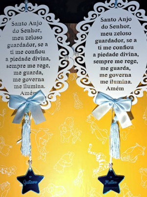 Mandala oração anjo da guarda com estrela personalizada