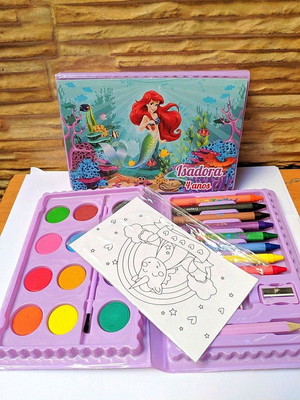 Kit estojo de pintura pequena sereia