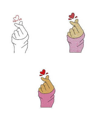 Matriz mão com coração