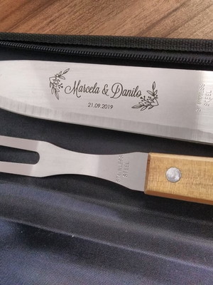 Kit churrasco c/ 2 peças - cm7443- tag e laço cetim