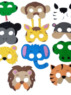 Lembrancinha safari máscaras toda em eva para festa
