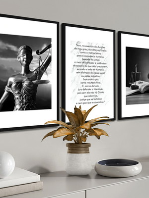 3 quadro decorativo justiça direito advogados molduras