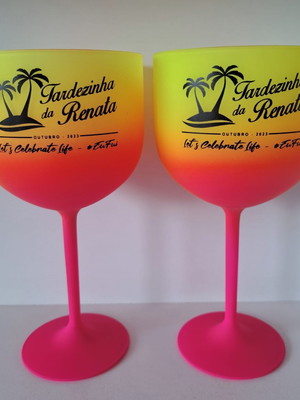 50 taças de gin 580ml jateada tricolor personalizadas
