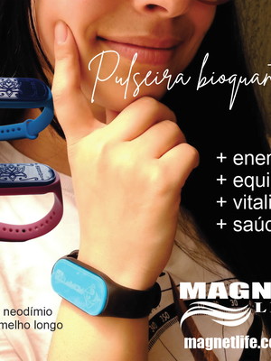Pulseira magnetica com imãs de neodimio e infravermelholongo