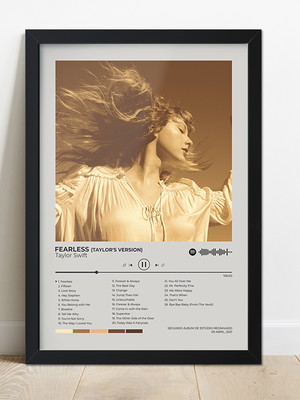 Quadro moldura spotify taylor swift fearless (taylor's vers)