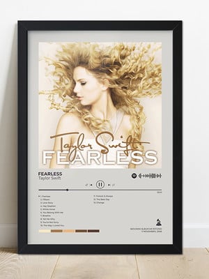 Quadro moldura spotify taylor swift fearless