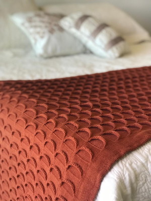 Passadeira manta de tricot decoração cama casal king 260x60