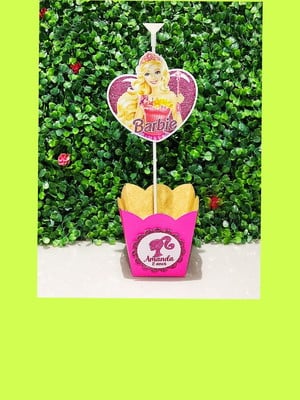 20 cachepo barbie com pega balão