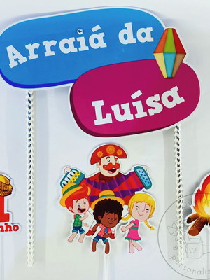Topper de bolo arraiá mundo bita