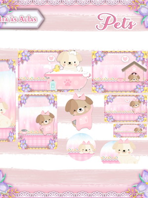 Arquivo digital-(2861) etiqueta escolar cachorrinha menina