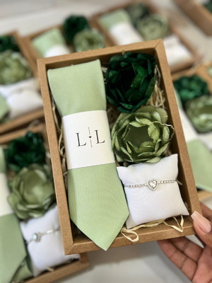 Kit padrinhos de casamento verde oliva