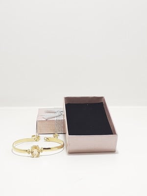 Pulseira com cristal lapidado folheado a ouro 18 k
