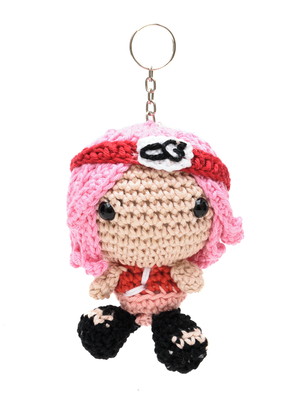 Chaveiro sakura em amigurumi