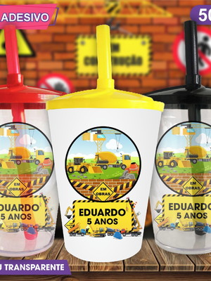 Copo twister personalizado construção civil - 500 ml