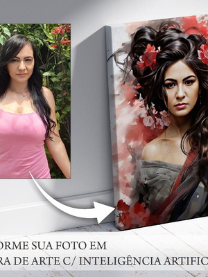Quadro personalizado inteligência artificial tecido canvas