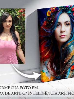 Quadro personalizado inteligência artificial tecido canvas