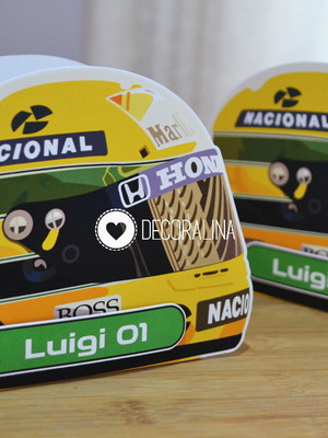 Lembrancinha corrida formula 1 capacete senna