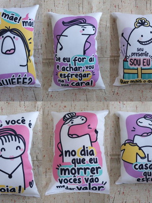 Mini almofadinhas em tactel decorativas dia das mães