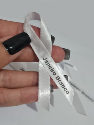 Laço de campanha da consciência janeiro branco personalizado