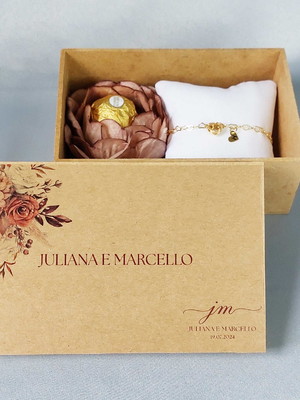 Kit madrinha de casamento - pulseira terracota