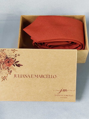 Kit padrinho de casamento - gravata terracota